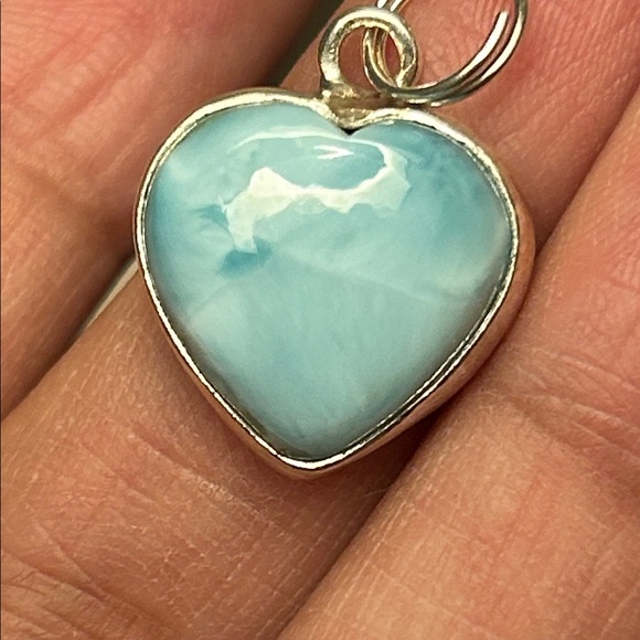 Jewelry - NWT Larimar Heart Shaped Sterling Silver .925 Pendant *
